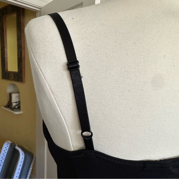 Vintage 90s Y2K La Belle Black Ruched Bust Asymmetrical Hem Slip Dress Size S - Picture 10 of 16